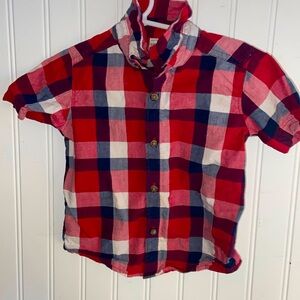 Carters 18 months boys red white & blue plaid shirt